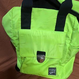 Madden Girl Reflective Neon Green Backpack
